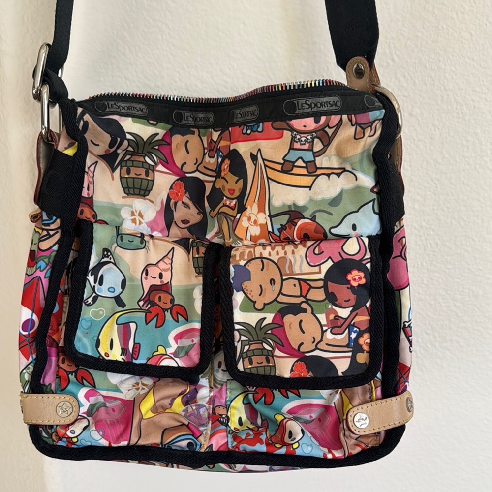 LeSportsac x Tokidoki Collab Crossbody Bag - Bambinone Spiaggia Beach Design